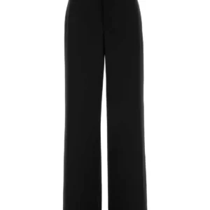 Black wool palazzo pant