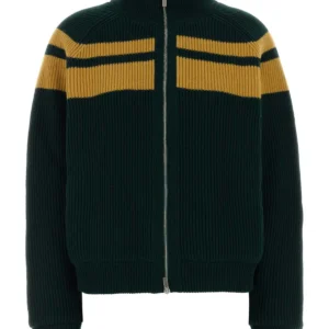 Bottle green wool cardigan