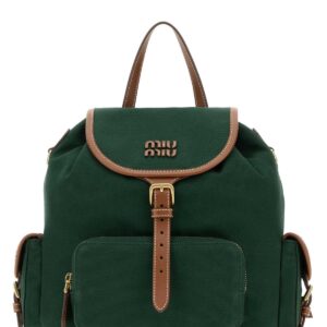 Dark green canvas backpack