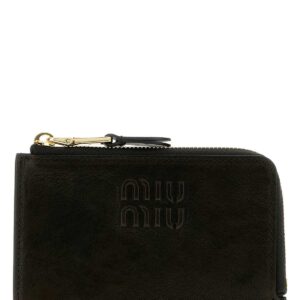 Black leather card holder