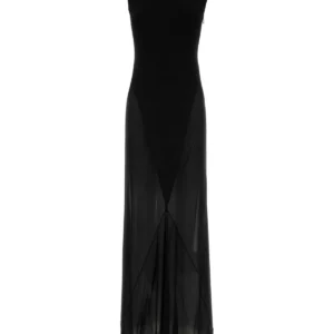 Black jersey long dress
