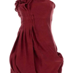 Tiziano red silk mini dress