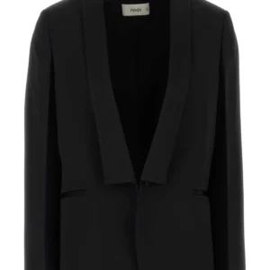 Black grain de poudre blazer
