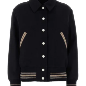 Black wool Journey bomber jacket