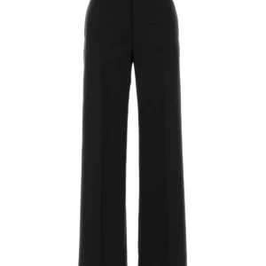 Black wool blend pant