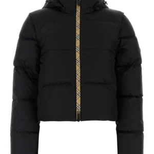 Black nylon down jacket