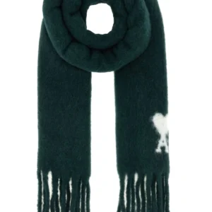 Bottle green alpaca blend scarf