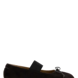 Dark brown calf hair ballerinas