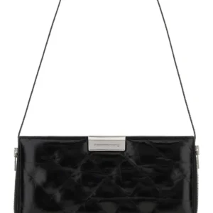 Black leather Siren shoulder bag