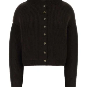 Dark brown cashmere cardigan