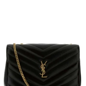 Black leather large Lou Lou shoulder bag