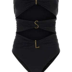Black stretch nylon swimsuit