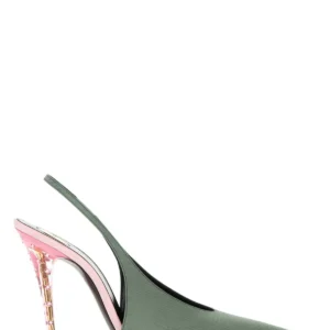Green fabric Loredana pumps