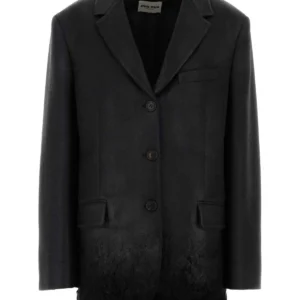 Charcoal wool blend blazer