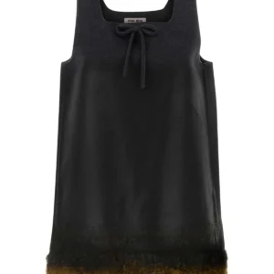 Dark grey wool blend mini dress
