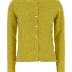 Acid green wool cardigan