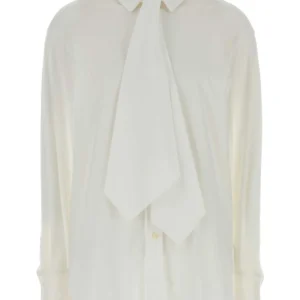 White stretch poplin shirt