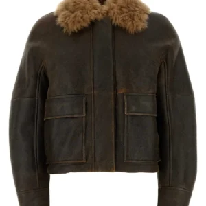 Brown shearling jacket