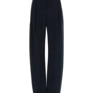 Navy blue stretch wool pant