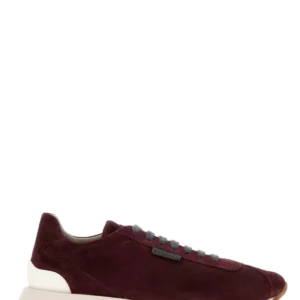Plum suede sneakers