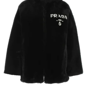 Black reversible fur coat