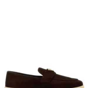 Dark brown suede loafers