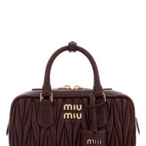 Grape leather Arcadie handbag