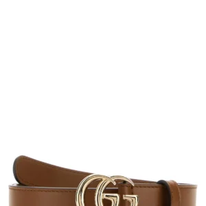 Brown leather GG belt