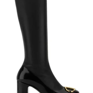 Black leather boots