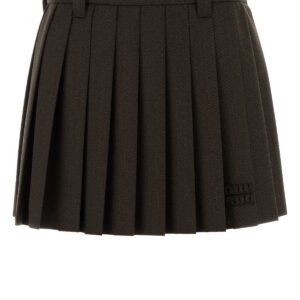 Chocolate wool mini skirt