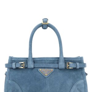Light blue suede mini Prada Bonnie handbag