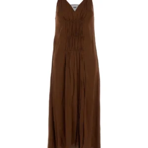 Brown satin dress