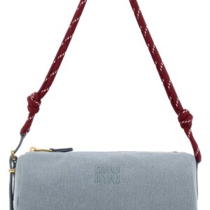 Light blue gabardine shoulder bag