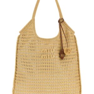 Beige crochet Ivy shopping bag