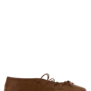 Brown leather ballerinas