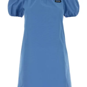 Cerulean poplin mini dress