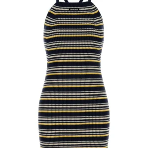 Embroidered cotton blend dress