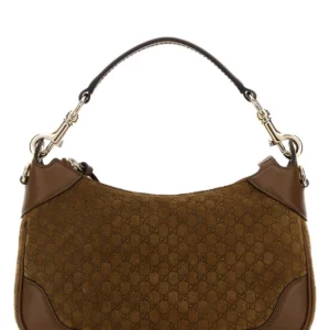Brown suede handbag