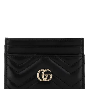 Black leather card holder