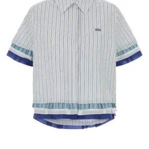 Embroidered cotton blend shirt