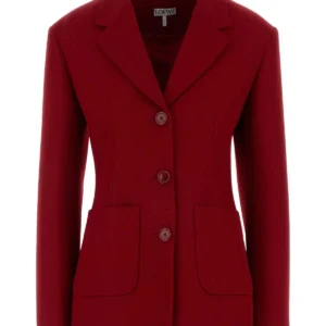 Red wool blend blazer