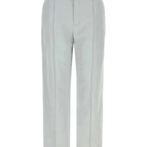 Light grey linen blend pant