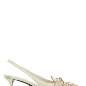 Ivory leather pumps