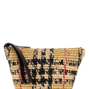 Embroidered raffia beauty case