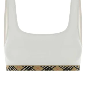 White stretch nylon bikini top