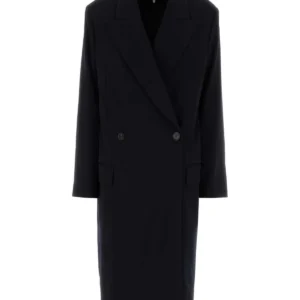 Midnight blue wool blend coat