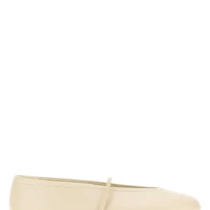Cream leather ballerinas