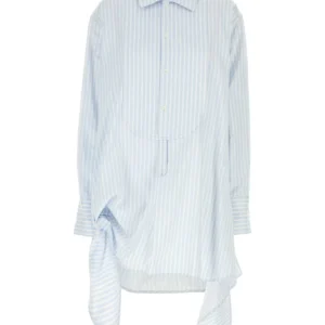 Embroidered cotton shirt dress