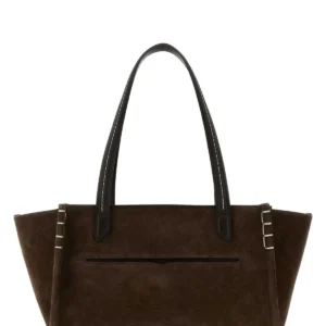 Chocolate suede Loafer handbag