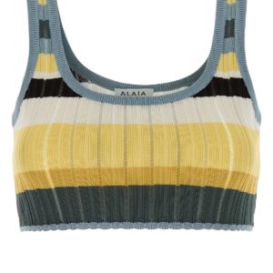 Embroidered stretch viscose blend tank top